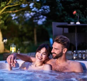 Family having fun on autumn bike ride