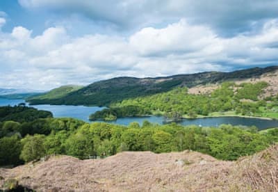 Scenic view of the Lake District on sunny day